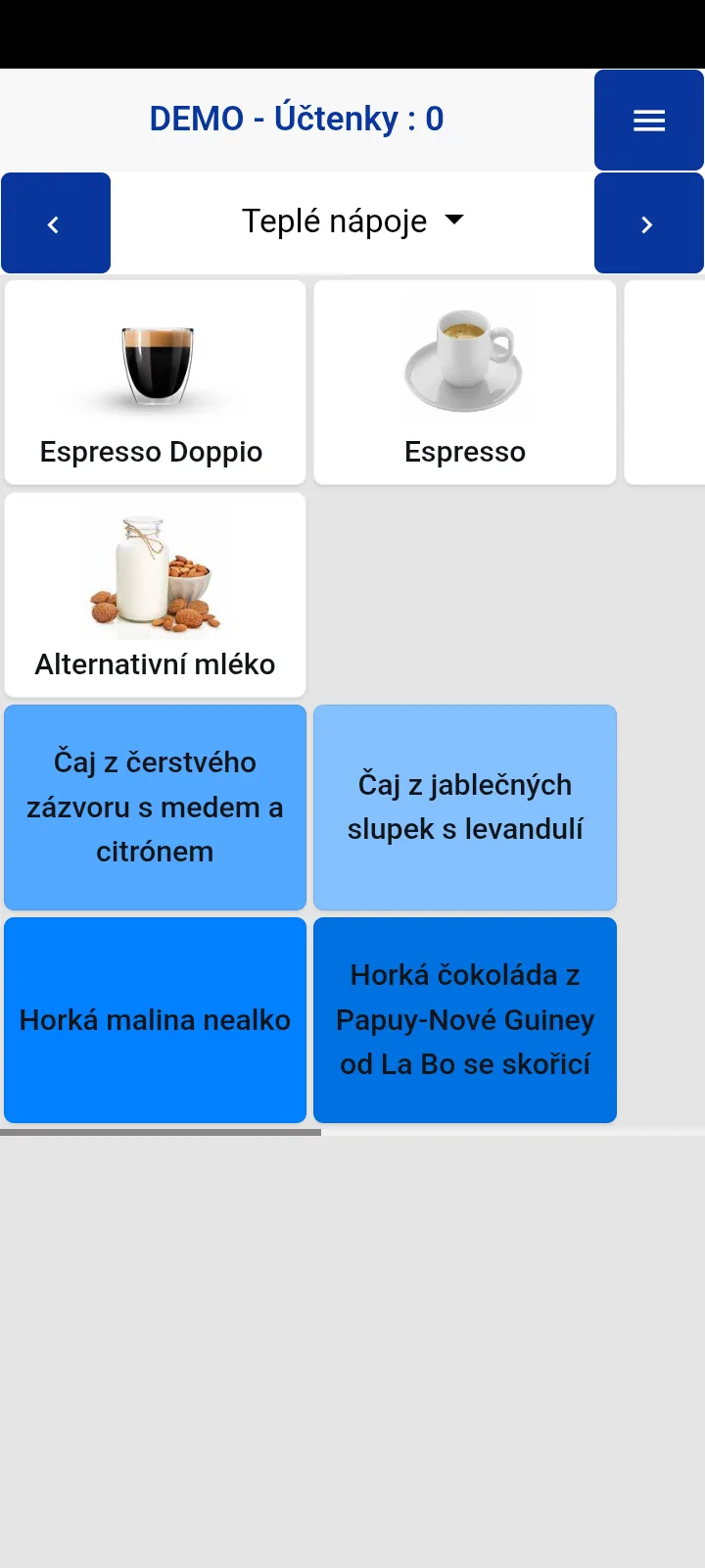 Pokladna v DEMU kavárny